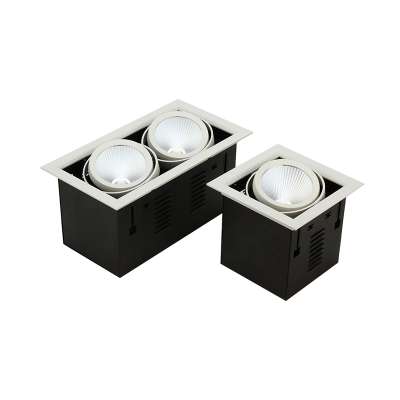 Die Casting Aluminum Black Square Shape Downlight Recessed 30w Cob Led Grille Light